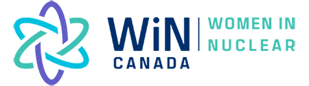 Women in Nuclear Canada logo and atom symbol